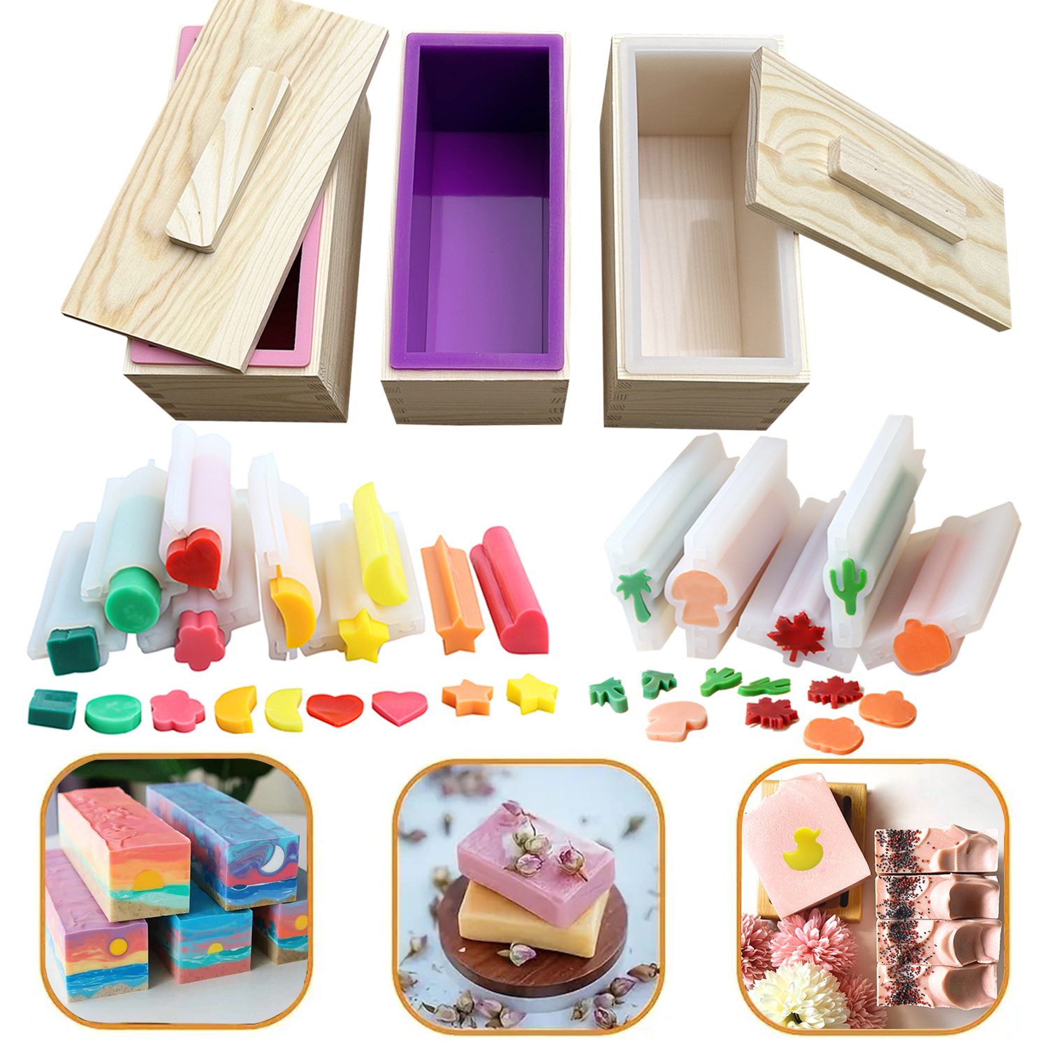 Soap Making Book - Rectangle Wooden Box Soap Mold Kits