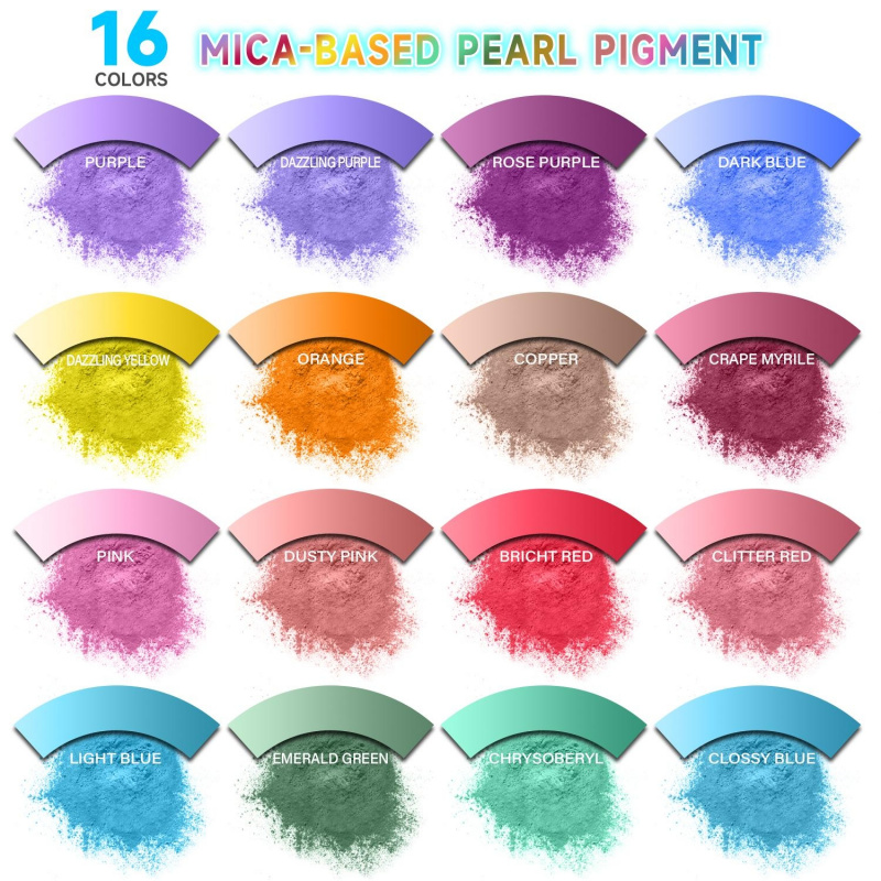 Soap Making Ingredients - 16Color Mica Powder Set，Per Pack1Grams of