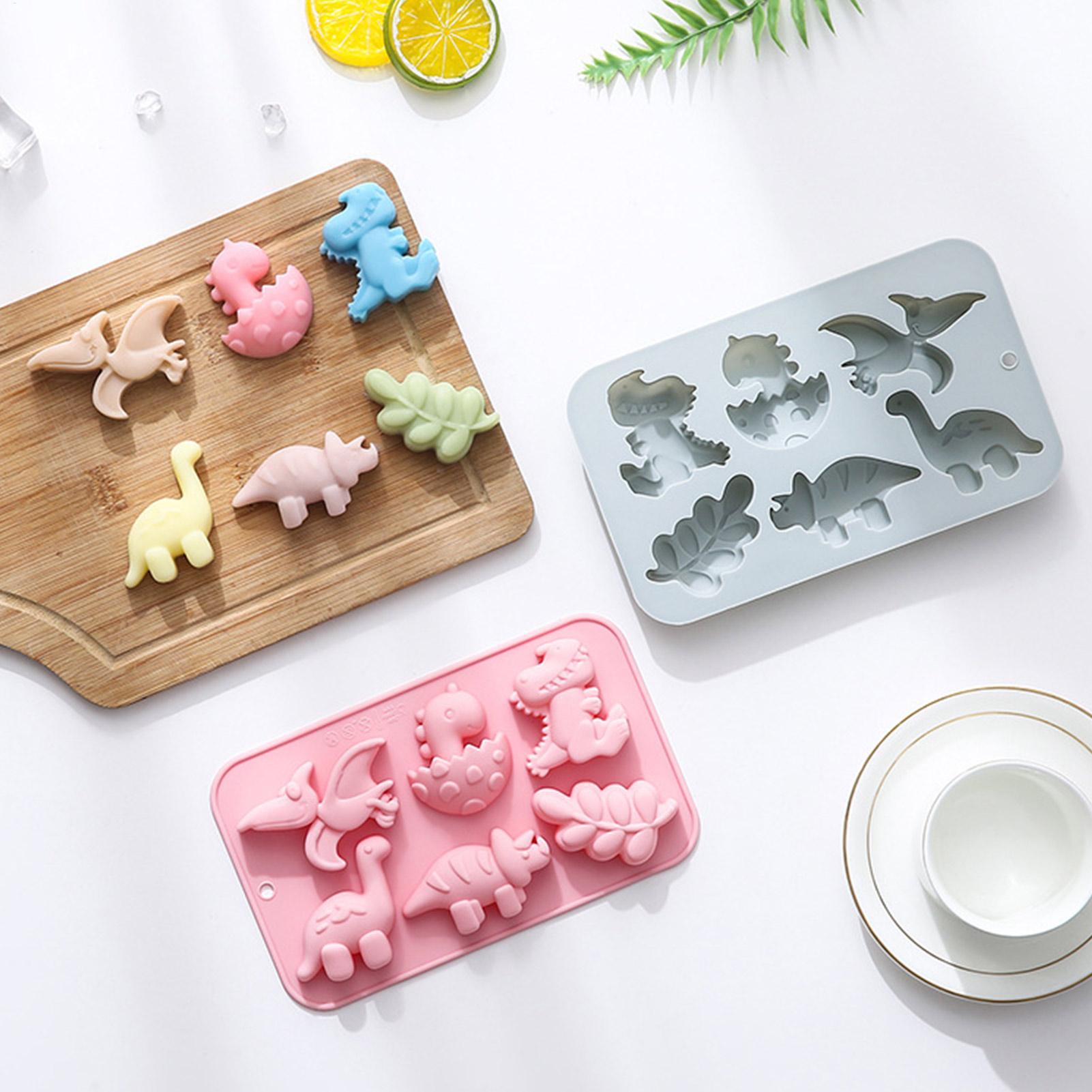 Soap Making Bar - Silicone 6 Cavities Dinosaur Jello Molds