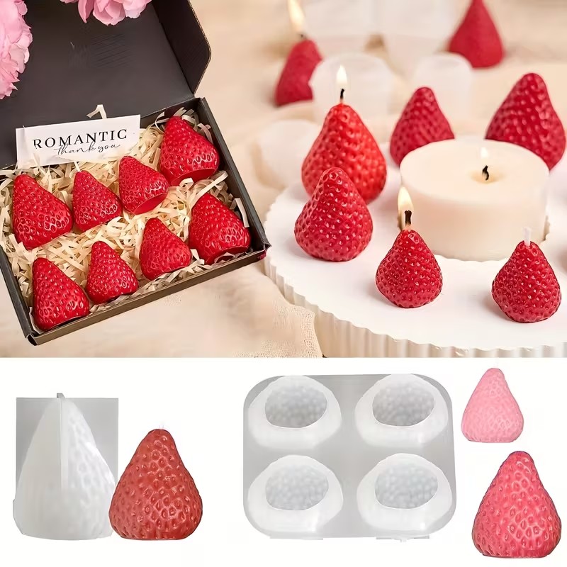 Strawberry Silicone Candle Mol - đánh giá và giá Soap Making Bar