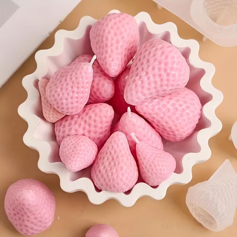Strawberry Silicone Candle Mol - đánh giá và giá Soap Making Bar