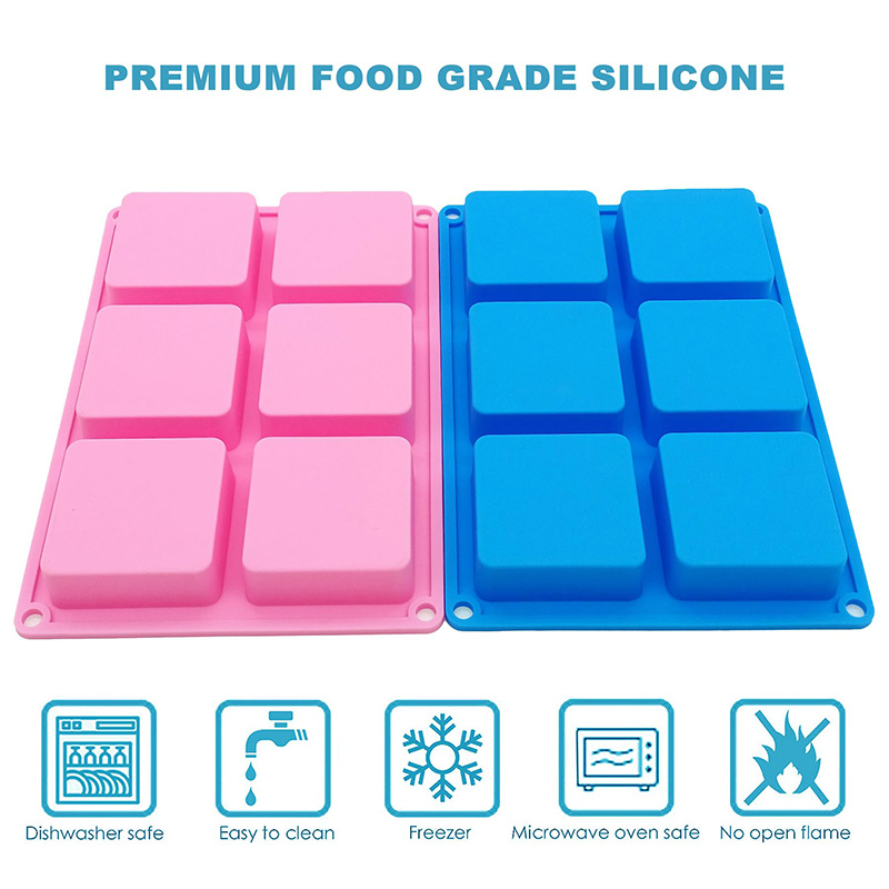 Square Soap Molds 6-Cavity Non - đánh giá và giá Soap Making Bar