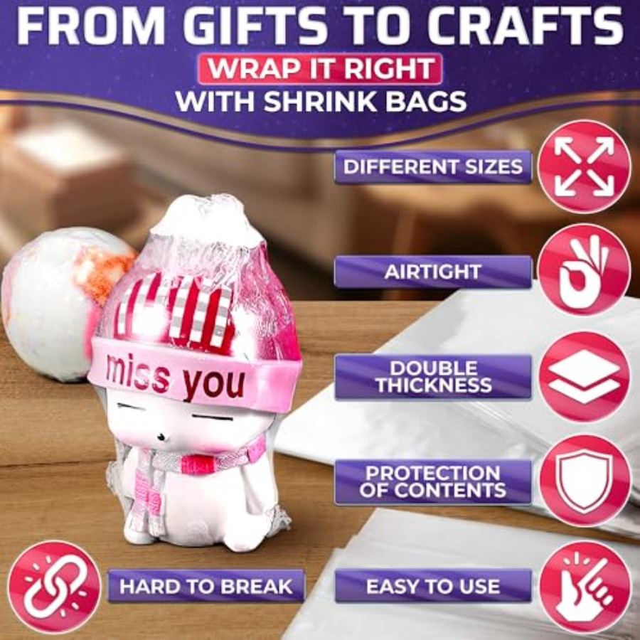 200 Pcs Heat Shrink Wrap Bags  - đánh giá và giá Shrink Wrap Pvc