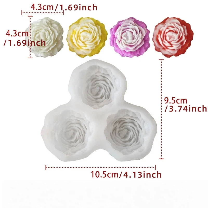 Peony Flower Candle Silicone M - đánh giá và giá Soap Making Bar