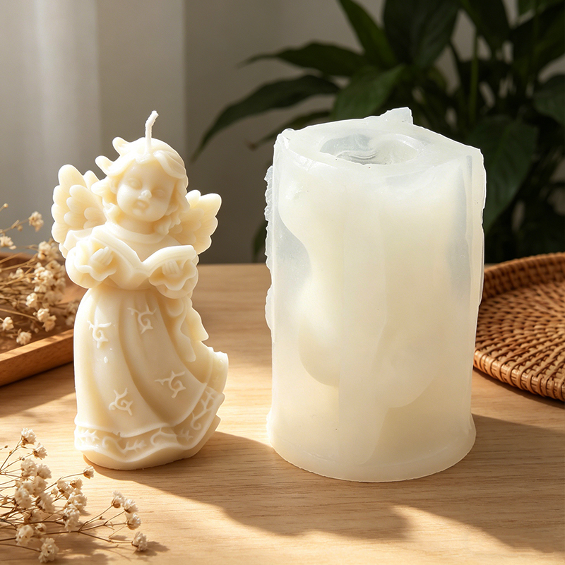 3D Angel Reading Book Silicone - đánh giá và giá Soap Making Book