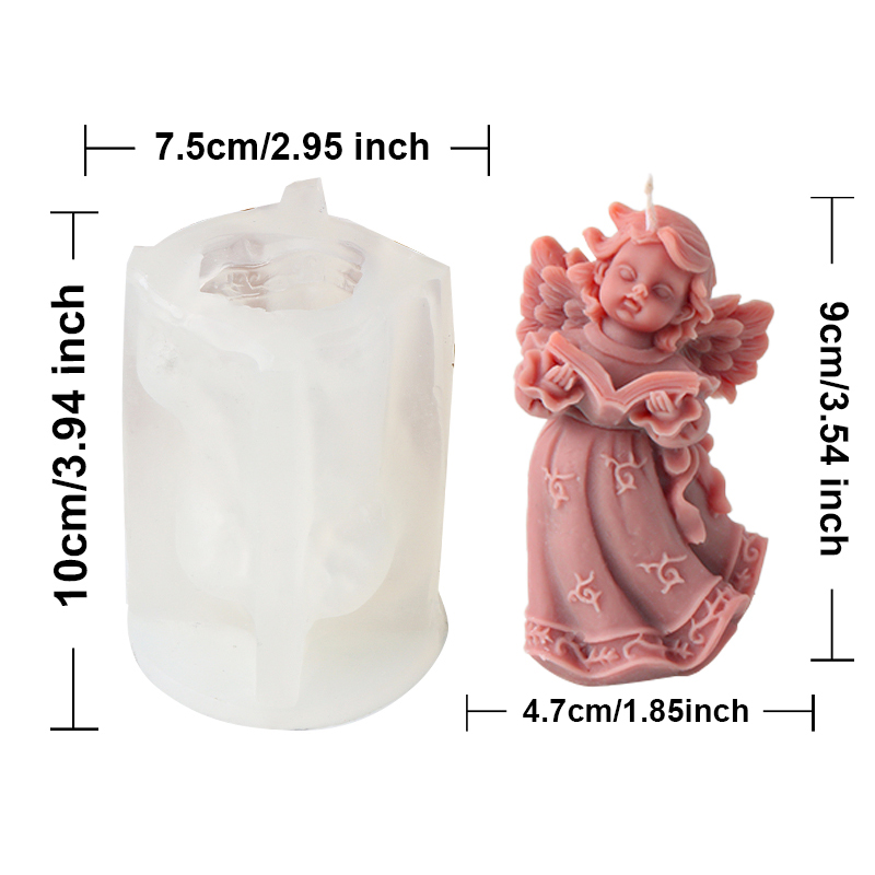 3D Angel Reading Book Silicone - đánh giá và giá Soap Making Book