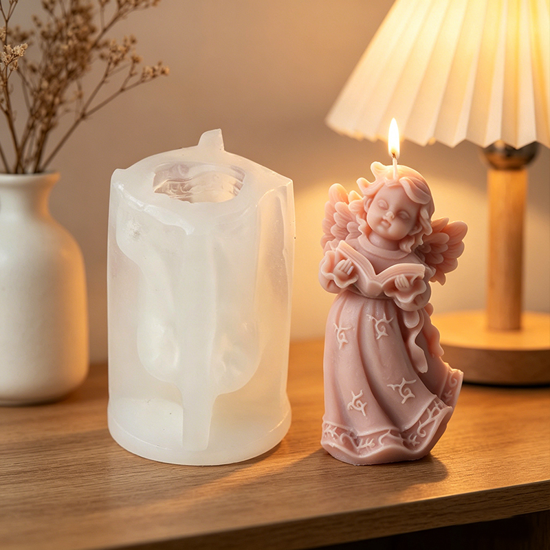 3D Angel Reading Book Silicone - đánh giá và giá Soap Making Book